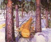 Edvard Munch Yellowe wood oil painting on canvas